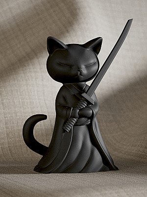 Фигурка Кошка-самурай 2