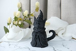 Фигурка Черный кот-ведьма, декор для дома 4