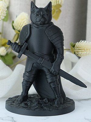 Фигурка Кот-рыцарь с мечом, декор для дома 2