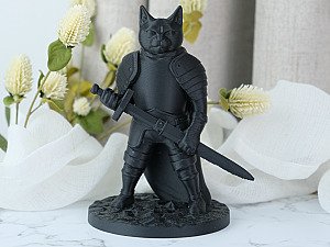 Фигурка Кот-рыцарь с мечом, декор для дома 3