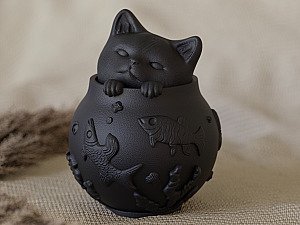 Скульптура Кошка в аквариуме, декор для дома 3