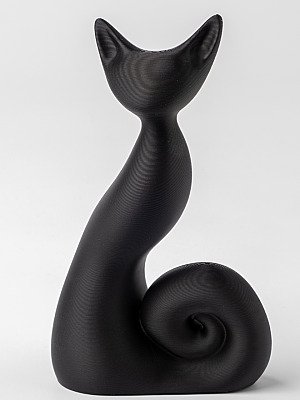Минималистичная скульптура Черная кошка Shadow Curl 2