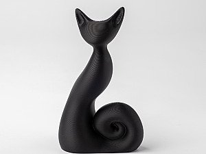 Минималистичная скульптура Черная кошка Shadow Curl 3