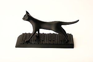 Фигурка Кошка на пианино, декор для дома 4