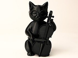 Фигурка Кот-музыкант с виолончелью, декор для дома 3