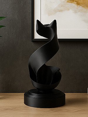 Скульптура кошки "Лента" для интерьера 2