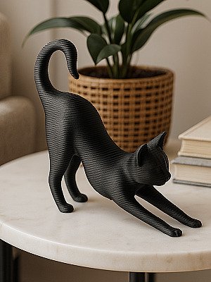 Скульптура Кошка в позе потягивания, минимализм 2