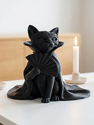 Скульптура Кошка в маскарадной маске 2