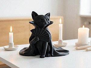 Скульптура Кошка в маскарадной маске 3