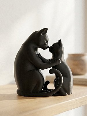 Скульптура Кошачья нежность, декор для дома 2