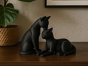 Пара фигурок кошек, минималистичный декор 3