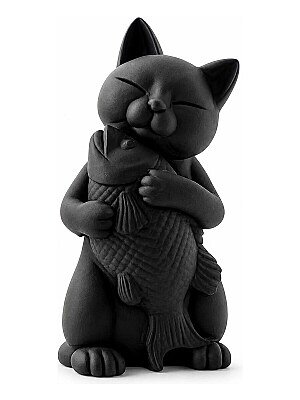 Фигурка Кот с рыбой, коллекционная 5
