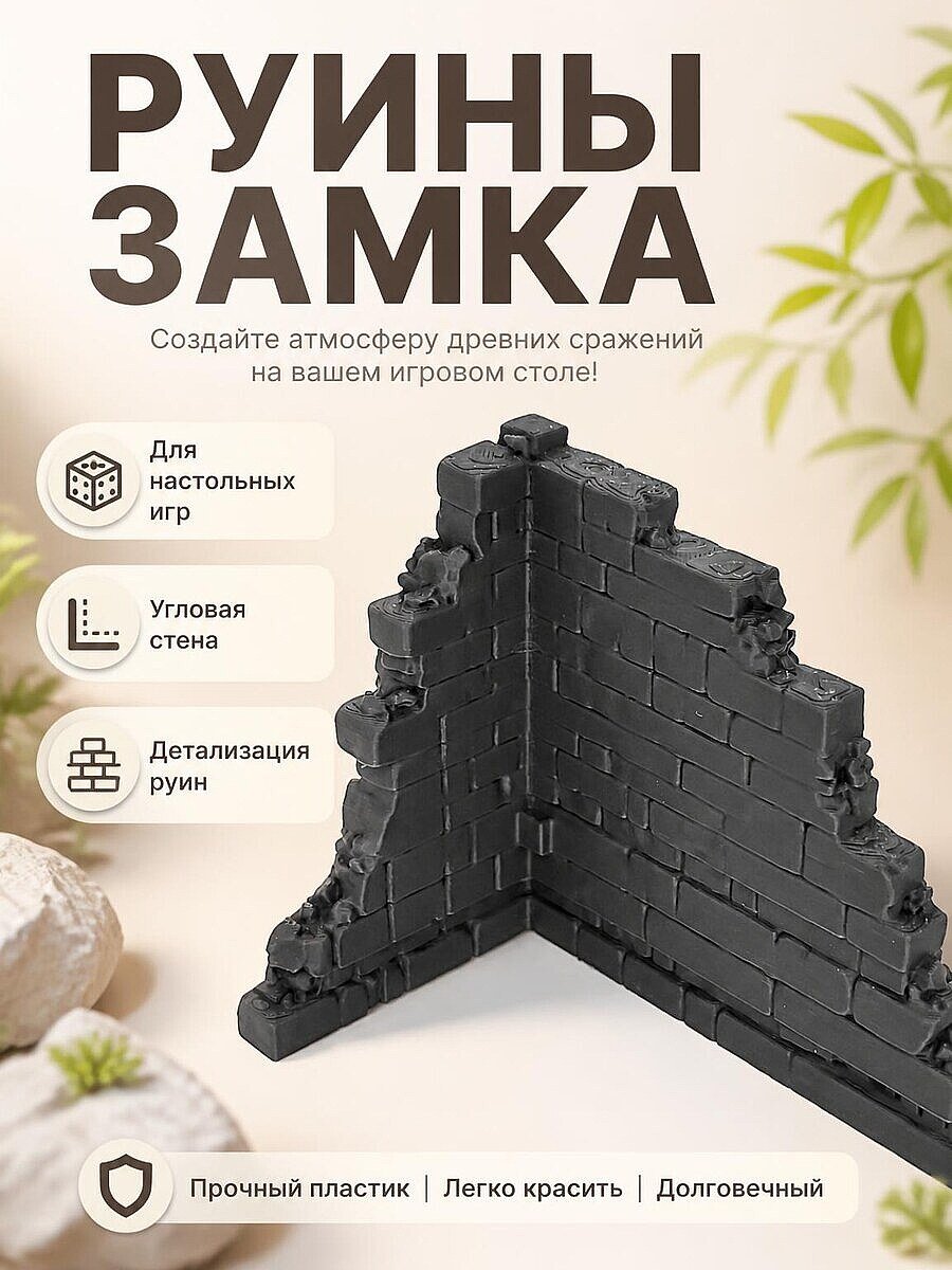Угловая стена замка для варгеймов