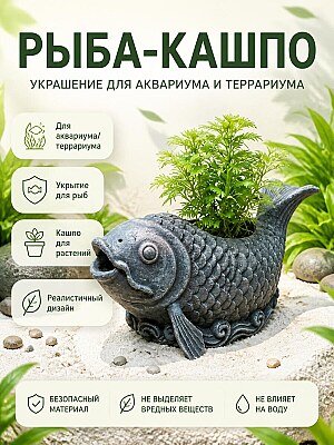 Декор для аквариума/террариума Рыба-кашпо 1