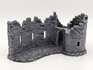 Разрушенная стена замка и башня для настольных игр 2