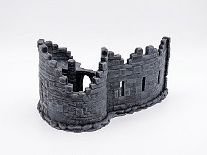 Разрушенная стена замка и башня для настольных игр 3