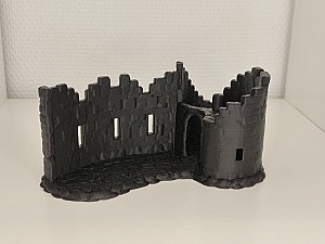 Разрушенная стена замка и башня для настольных игр 4
