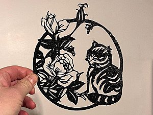 Настенный декор Кот и цветы 2