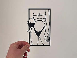 Настенный декор Женщина с бокалом вина 2