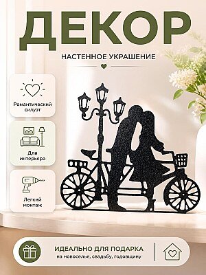 Декор для интерьера Влюбленная пара на тандеме в Париже 1