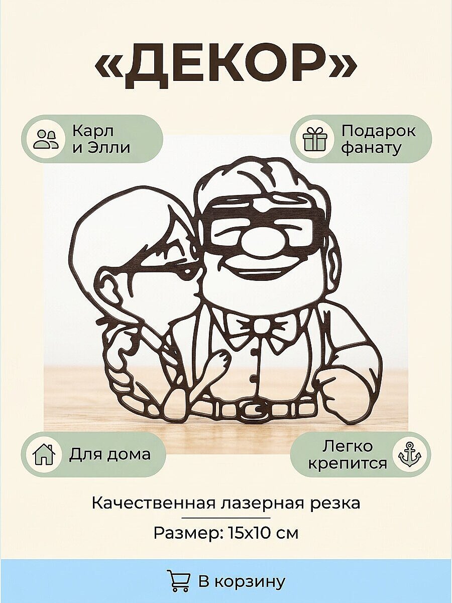 Настенный декор Карл и Элли из мультфильма "Вверх"