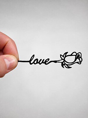Декор Роза с надписью Love 2
