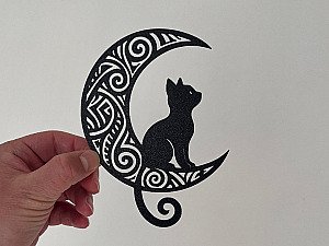 Настенный декор Кот на луне 2