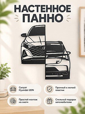 Настенный декор силуэт Hyundai I20n 1
