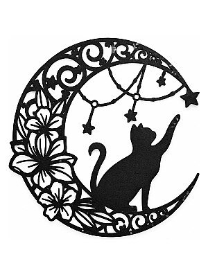 Новогодний настенный декор Кот на луне 5