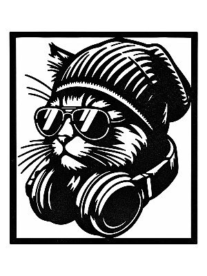 Настенный декор Кот в наушниках 15х15 см 3