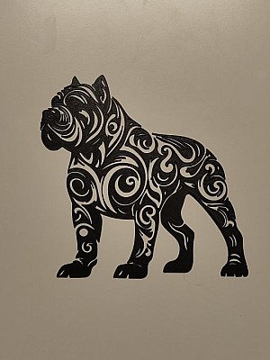 Настенный декор Бульдог в стиле Tribal 2
