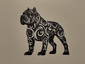 Настенный декор Бульдог в стиле Tribal 3