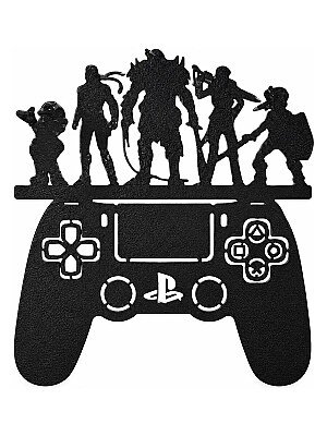 Настенное панно геймпад PlayStation с персонажами 3