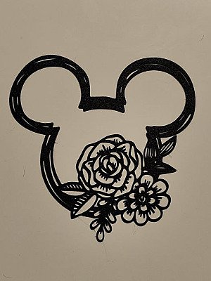 Настенный декор Mickey Mouse с цветами 2