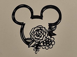 Настенный декор Mickey Mouse с цветами 3