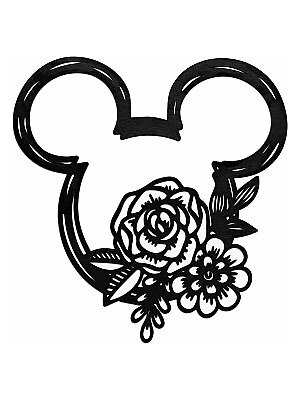 Настенный декор Mickey Mouse с цветами 4