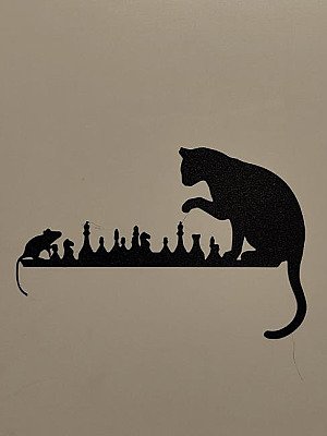 Настенное панно Кот и мышь играют в шахматы 2