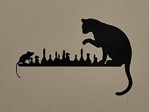 Настенное панно Кот и мышь играют в шахматы 3