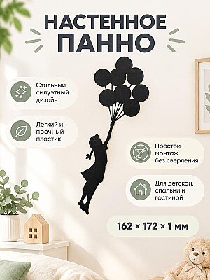 Панно настенное Девочка с воздушными шарами 1