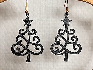 Серьги Ёлочки новогодние ажурные 3