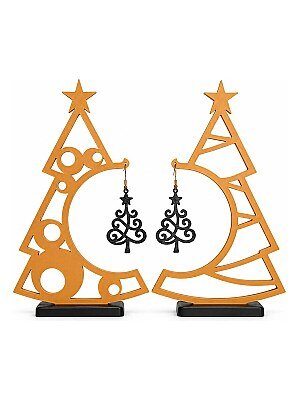 Серьги Ёлочки новогодние ажурные 4