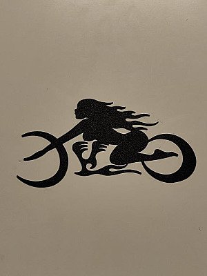 Настенный декор силуэт Мотоциклистка Hell Biker 2