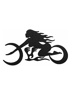 Настенный декор силуэт Мотоциклистка Hell Biker 4