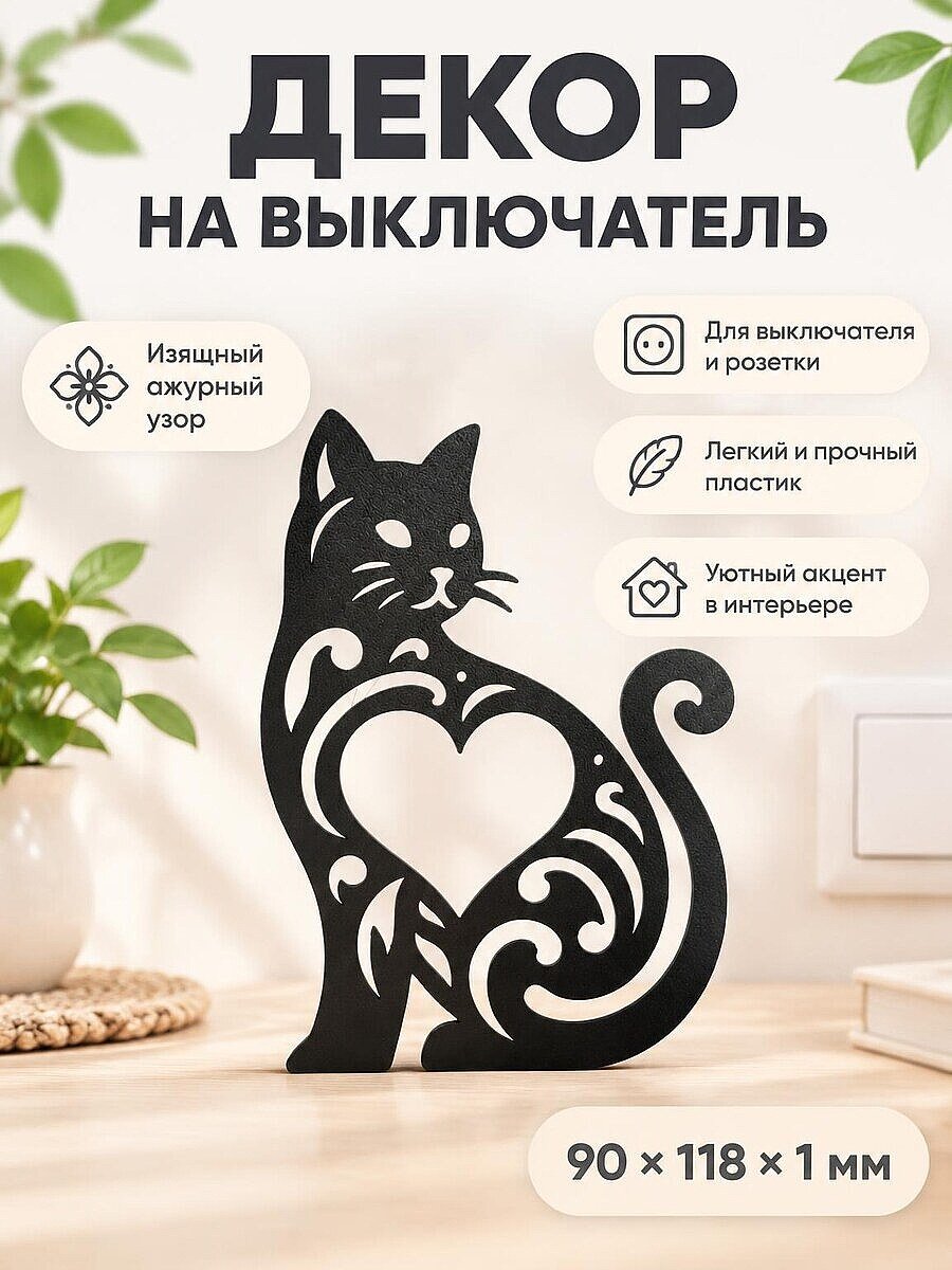 Декоративная накладка на выключатель Кот