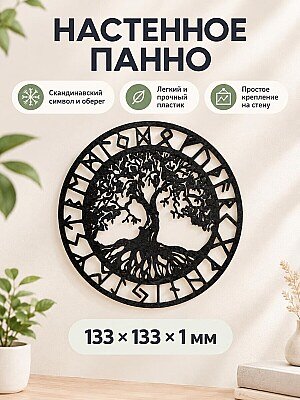 Настенное панно Древо жизни с рунами 1