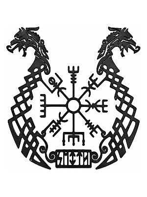 Настенный декор Скандинавский компас и драконы 4